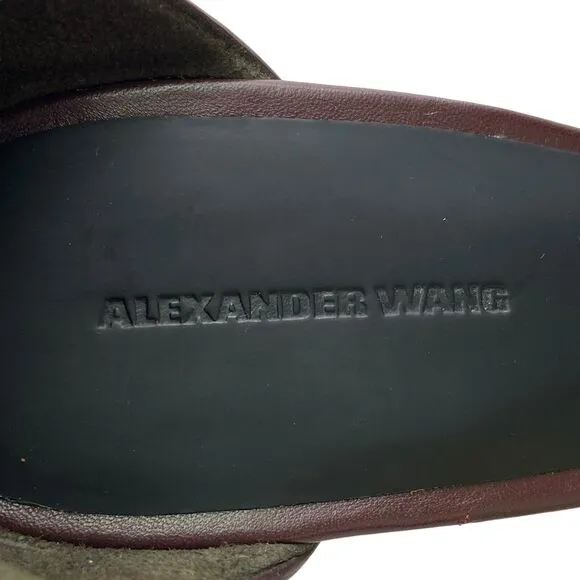 Alexander Wang Burgundy Leather Strappy Ankle Strap 4” Heels Size 40 / US 10 S02