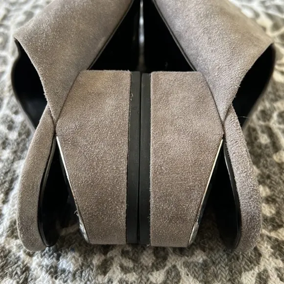 Alexander Wang Ella Grey suede pointed toe mules