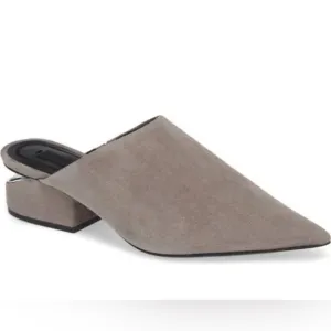 Alexander Wang Ella Grey suede pointed toe mules
