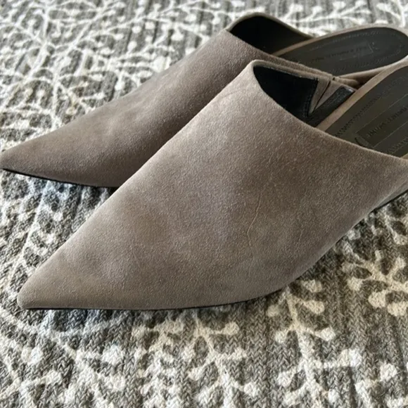 Alexander Wang Ella Grey suede pointed toe mules