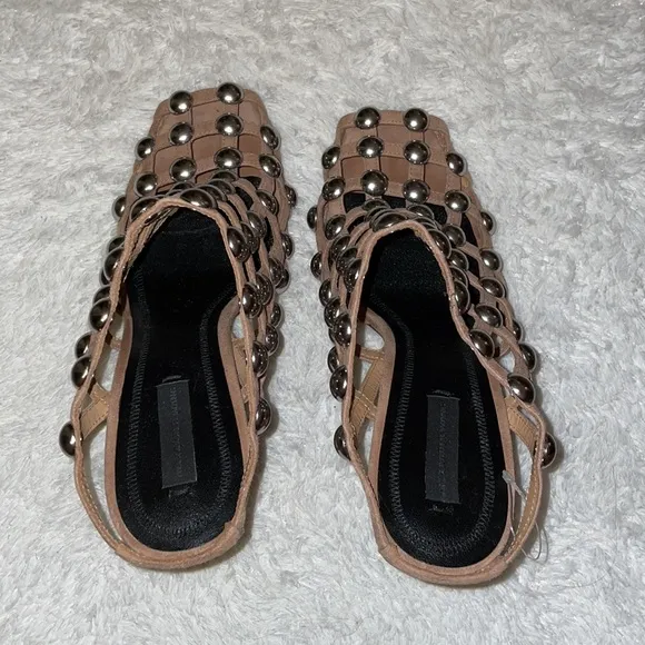 Alexander Wang sz 38 sexy silver studded slip on high heels designer sexy heels