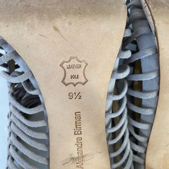 Alexandre Birman Suede Strappy Neutral Heels 9.5