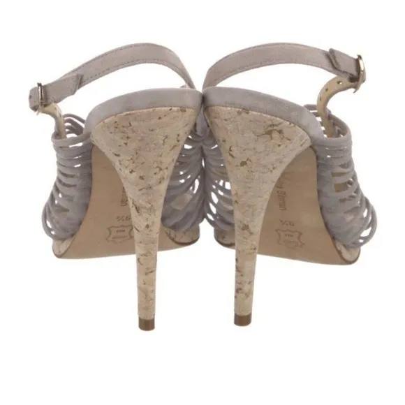 Alexandre Birman Suede Strappy Neutral Heels 9.5