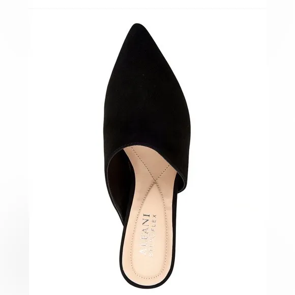 Alfani Flex Step Junnie Black Suede Mules P/o