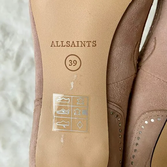 ALL SAINTS Zehra Studded Suede Heels