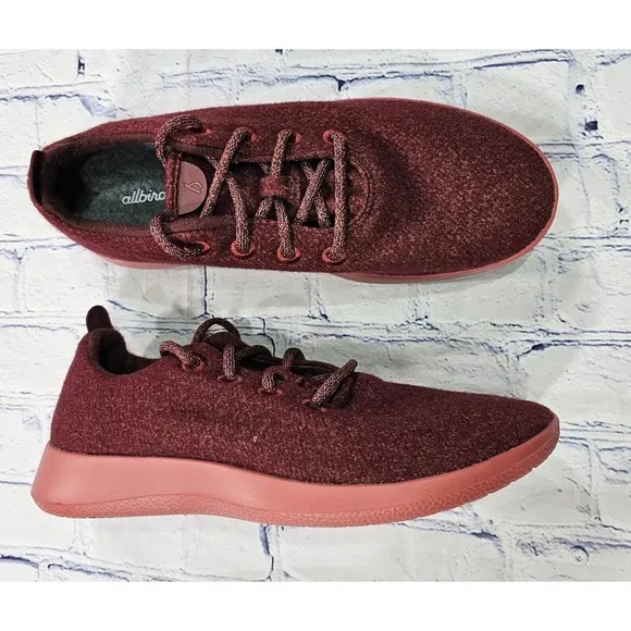 Allbirds Wool Runner Red Burgundy Running Shoes Sneakers MENS SIZE 10