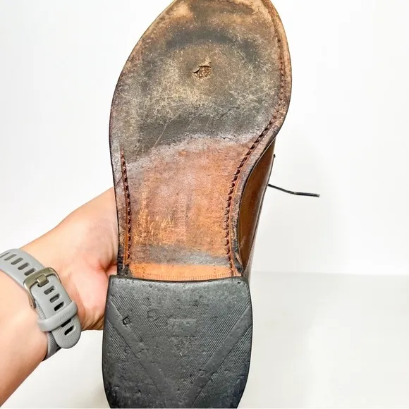 Allen Edmond Brown Leather Oxfords Dress Shoes Size 9.5