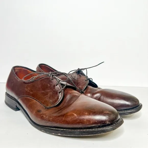 Allen Edmond Brown Leather Oxfords Dress Shoes Size 9.5