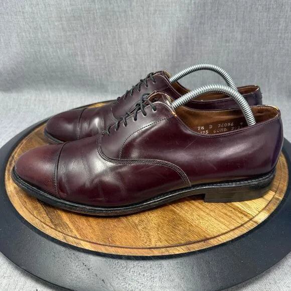 Allen Edmonds &quot;Park Avenue&quot; Men's Size 9.5 Dress Shoes Burgundy Oxfords Cap Toe