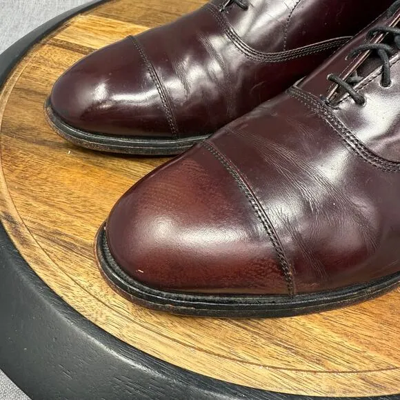 Allen Edmonds &quot;Park Avenue&quot; Men's Size 9.5 Dress Shoes Burgundy Oxfords Cap Toe