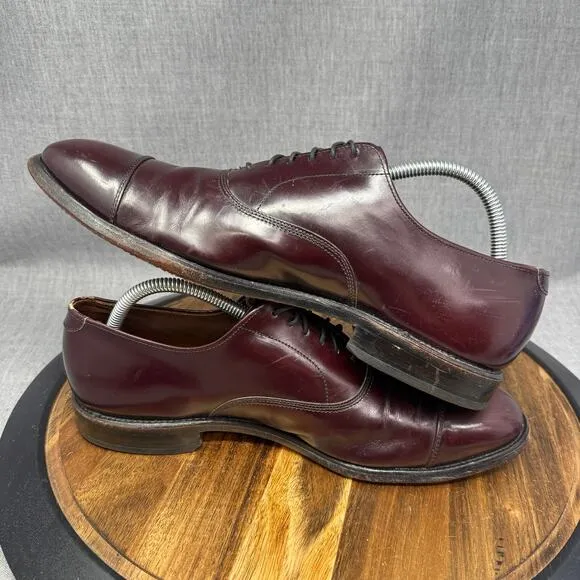 Allen Edmonds &quot;Park Avenue&quot; Men's Size 9.5 Dress Shoes Burgundy Oxfords Cap Toe