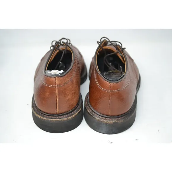 ALLEN EDMONDS Becker BROWN Pebbled Leather Lace Shoes Mens 9 D Cap Toe Oxford