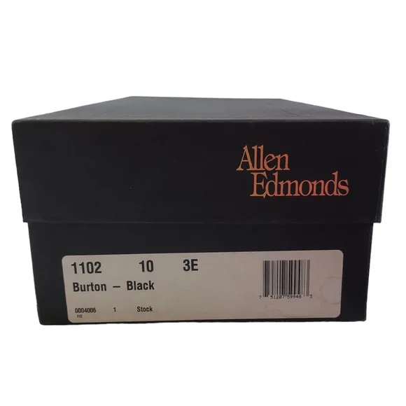 Allen Edmonds Burton Moc Apron Toe Black Leather Oxfords Men's Size 10 WIDE
