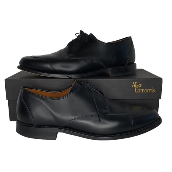 Allen Edmonds Burton Moc Apron Toe Black Leather Oxfords Men's Size 10 WIDE
