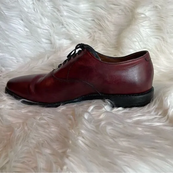 Allen Edmonds CARLYLE Men's Leather Plain-Toe Oxfords 10 EEE Dark Chili USA