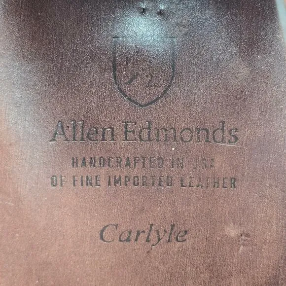 Allen Edmonds Carlyle Oxfords Men's 13 E Brown Leather Plain Toe Dress Shoes