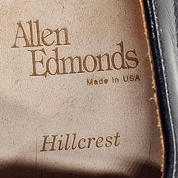 Allen Edmonds Hillcrest Black Leather Lace Up Oxford Dress Shoe Men's 10.5 B
