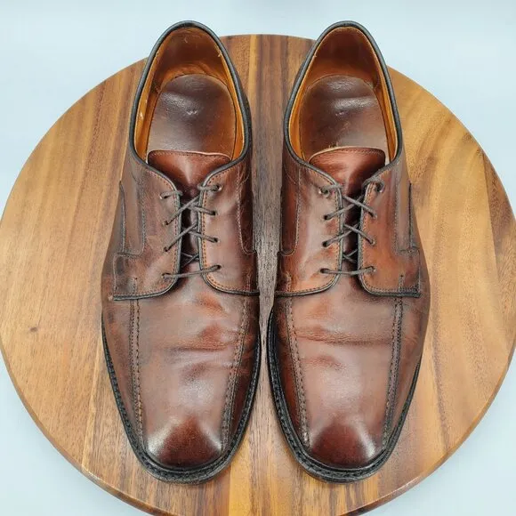Allen Edmonds Hillcrest Oxfords Mens 9 EEE Brown Leather Bicycle Toe Dress Shoes