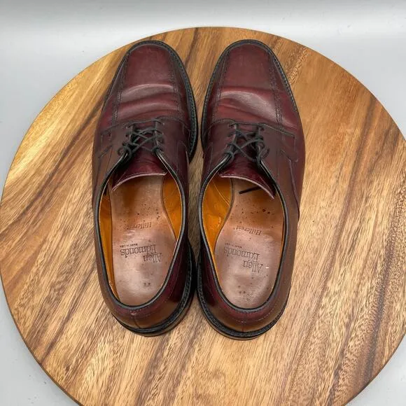 Allen Edmonds Hillcrest Oxfords Mens 9.5 D Leather Blucher Bicycle Toe Dress