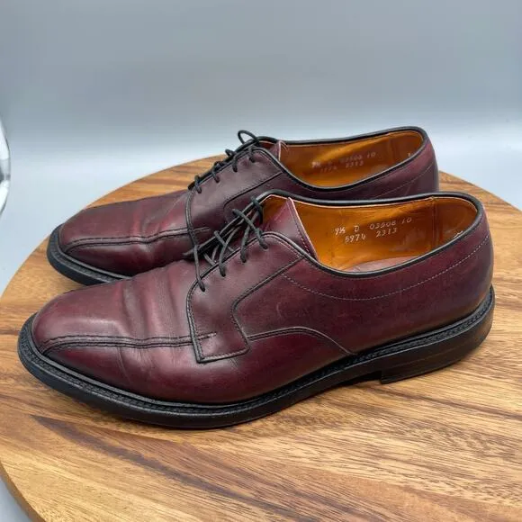 Allen Edmonds Hillcrest Oxfords Mens 9.5 D Leather Blucher Bicycle Toe Dress
