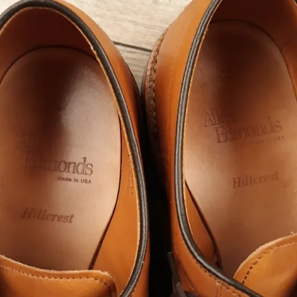 ALLEN EDMONDS Hillcrest‎ Tan Brown Oxford Lace Up Sz 10.5 D Mens Dress Shoes