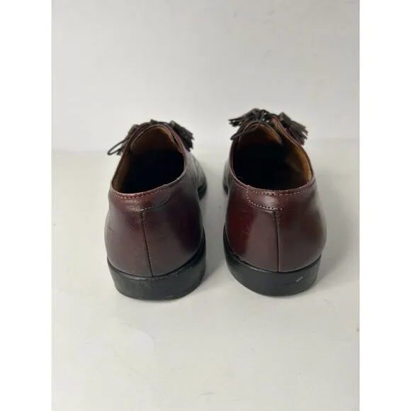 Allen‎ Edmonds Hunter Burgundy Men's 8.5 E Leather USA Oxfords Tassel Shoes