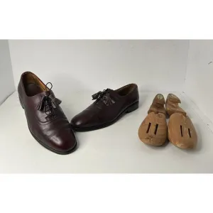 Allen‎ Edmonds Hunter Burgundy Men's 8.5 E Leather USA Oxfords Tassel Shoes