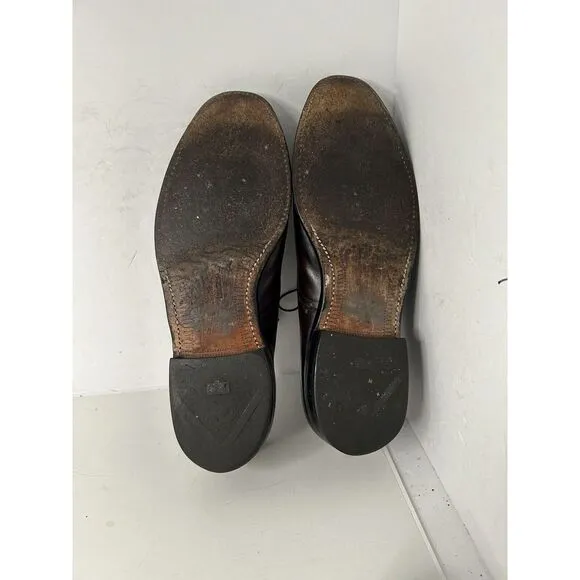 Allen‎ Edmonds Hunter Burgundy Men's 8.5 E Leather USA Oxfords Tassel Shoes