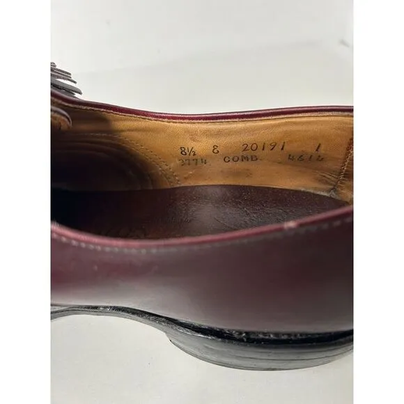 Allen‎ Edmonds Hunter Burgundy Men's 8.5 E Leather USA Oxfords Tassel Shoes