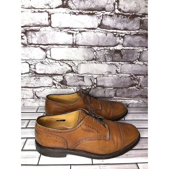 Allen Edmonds Lexington Brown Leather Cap Toe Oxfords Dress Shoes Men 9.5D US/43