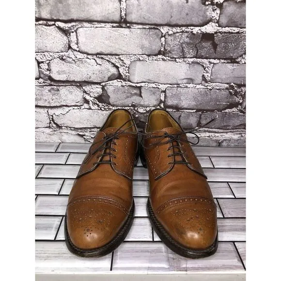 Allen Edmonds Lexington Brown Leather Cap Toe Oxfords Dress Shoes Men 9.5D US/43