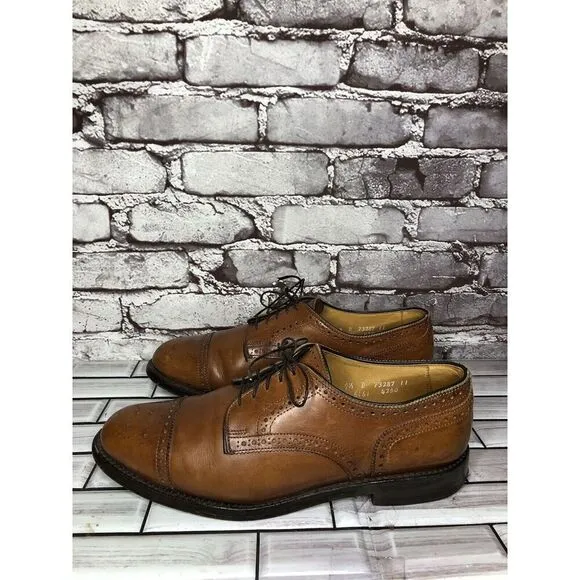Allen Edmonds Lexington Brown Leather Cap Toe Oxfords Dress Shoes Men 9.5D US/43