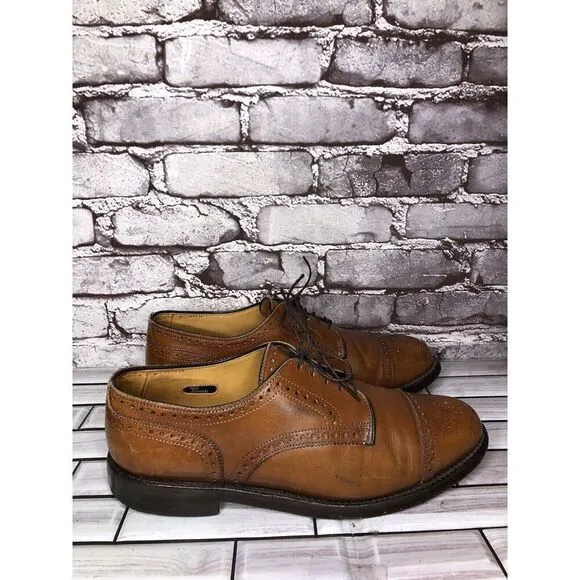 Allen Edmonds Lexington Brown Leather Cap Toe Oxfords Dress Shoes Men 9.5D US/43