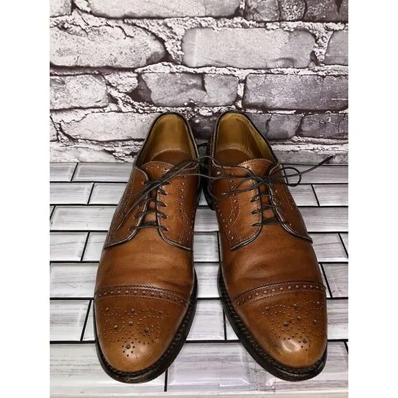 Allen Edmonds Lexington Brown Leather Cap Toe Oxfords Dress Shoes Men 9.5D US/43