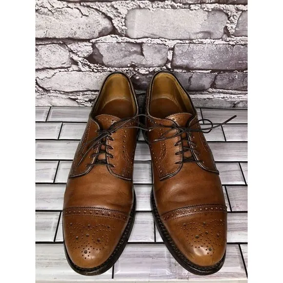 Allen Edmonds Lexington Brown Leather Cap Toe Oxfords Dress Shoes Men 9.5D US/43