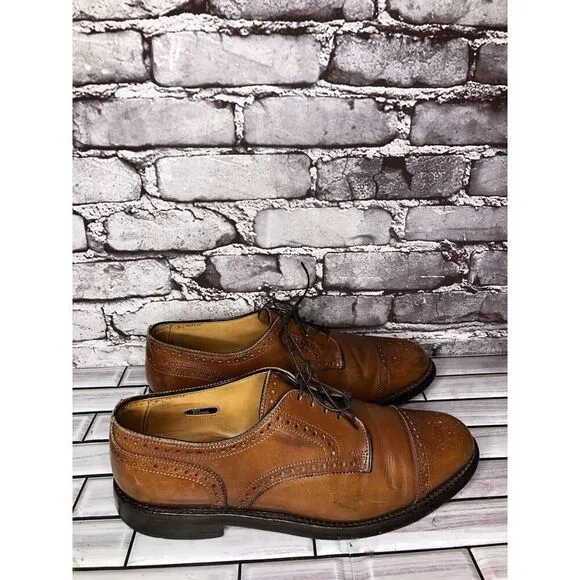 Allen Edmonds Lexington Brown Leather Cap Toe Oxfords Dress Shoes Men 9.5D US/43