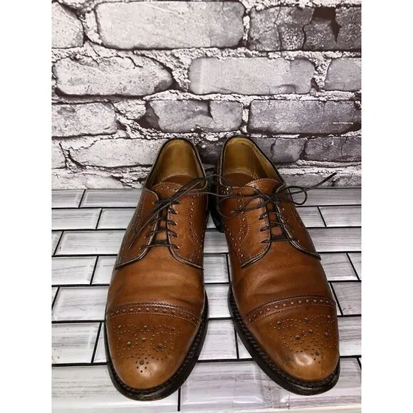 Allen Edmonds Lexington Brown Leather Cap Toe Oxfords Dress Shoes Men 9.5D US/43