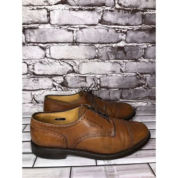 Allen Edmonds Lexington Brown Leather Cap Toe Oxfords Dress Shoes Men 9.5D US/43