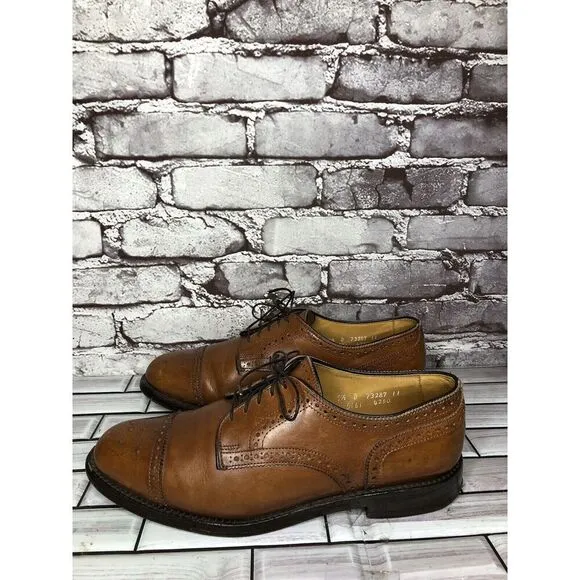 Allen Edmonds Lexington Brown Leather Cap Toe Oxfords Dress Shoes Men 9.5D US/43