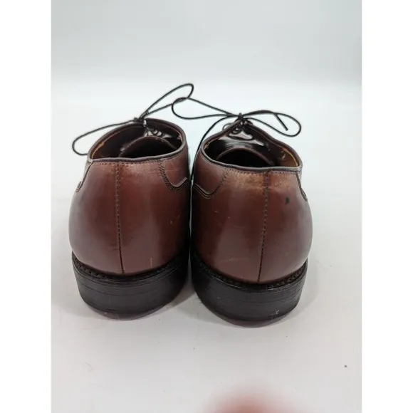 Allen Edmonds Margate 9.5 D Brown Cap-Toe Derby Oxfords Leather Career Shoes