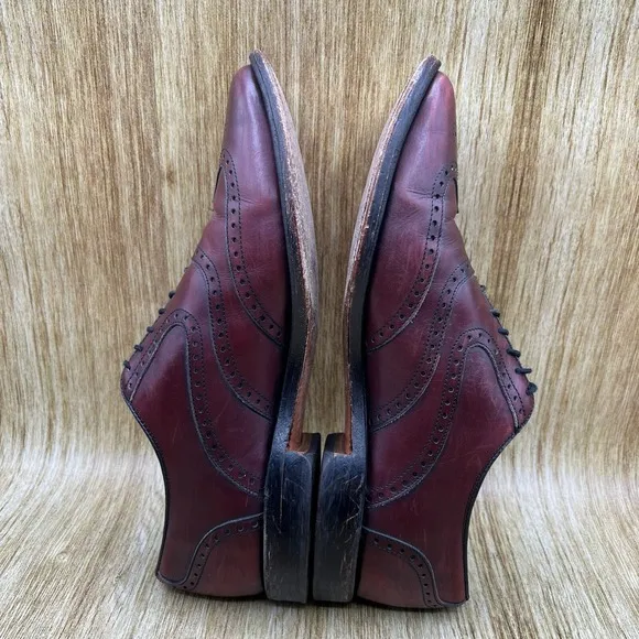 Allen Edmonds McClain Men's Size 10 D Burgundy Dress Brogue Oxfords Shoes