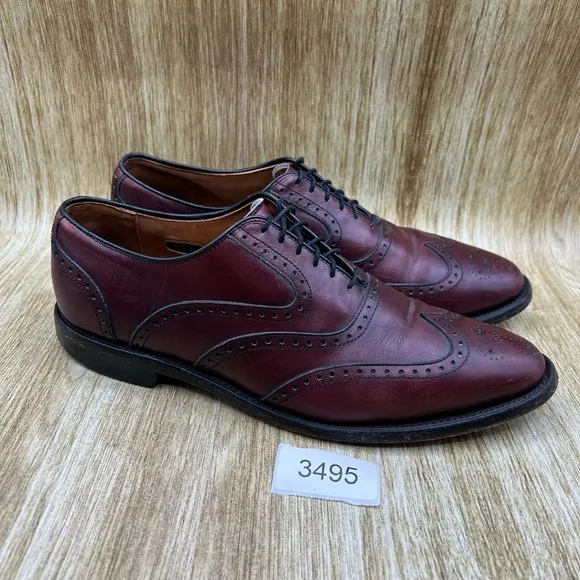 Allen Edmonds McClain Men's Size 10 D Burgundy Dress Brogue Oxfords Shoes