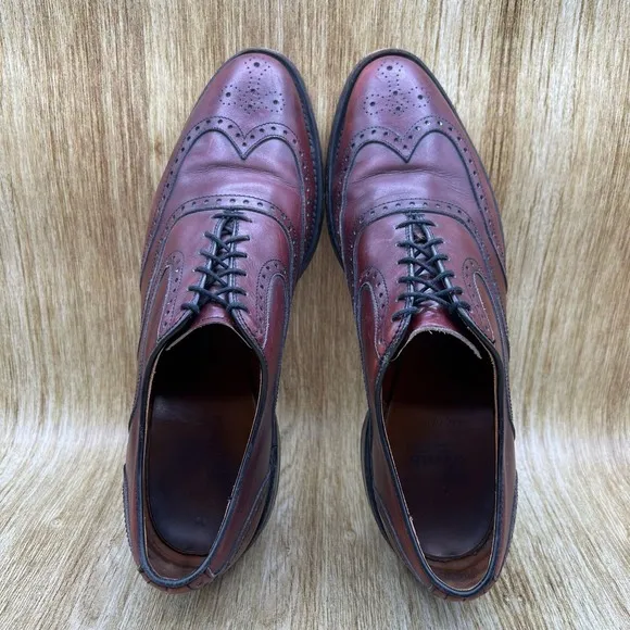Allen Edmonds McClain Men's Size 10 D Burgundy Dress Brogue Oxfords Shoes