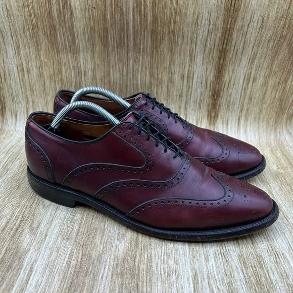 Allen Edmonds McClain Men's Size 10 D Burgundy Dress Brogue Oxfords Shoes