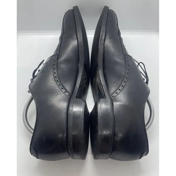Allen Edmonds Men's Wendell Black Leather Bicycle Toe Shoes Oxfords Size 10D
