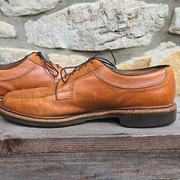 Allen Edmonds Norse Oxfords Split Toe Tan Leather Rubber Sole Men's 10 EEE