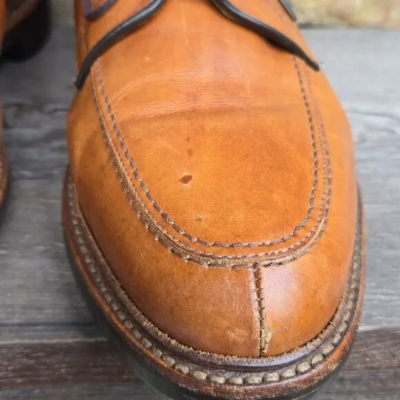 Allen Edmonds Norse Oxfords Split Toe Tan Leather Rubber Sole Men's 10 EEE