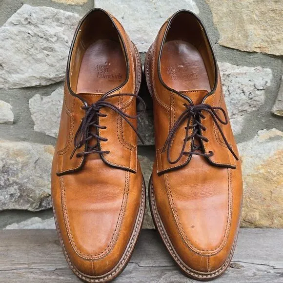 Allen Edmonds Norse Oxfords Split Toe Tan Leather Rubber Sole Men's 10 EEE