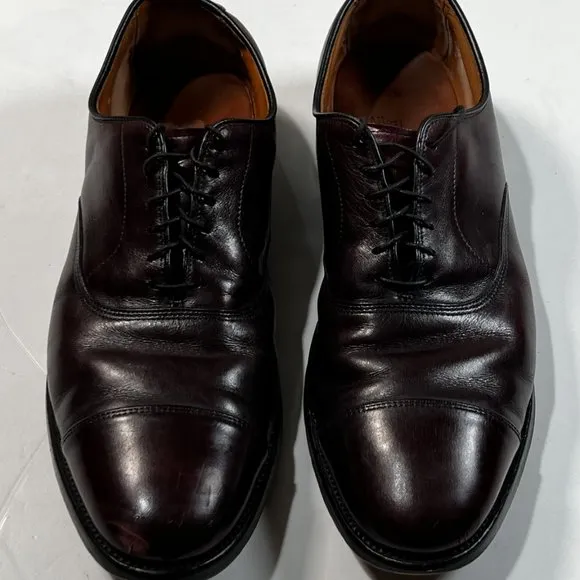Allen Edmonds Park Avenue Brown Leather Dress Shoes Oxfords 10.5 B Cap Toe
