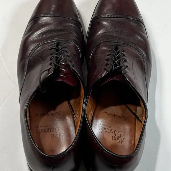 Allen Edmonds Park Avenue Brown Leather Dress Shoes Oxfords 10.5 B Cap Toe